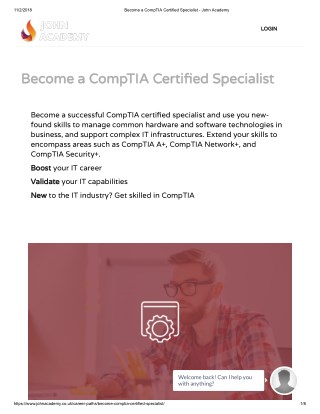 CompTIA Certified Specialist - John Academy