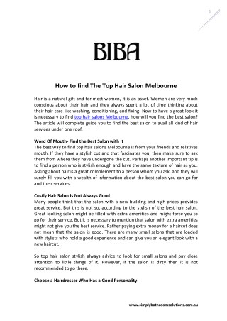 How to find The Top Hair Salon Melbourne