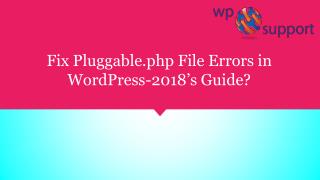 10 Common ways to Fix Pluggable.php File Errors in WordPress?