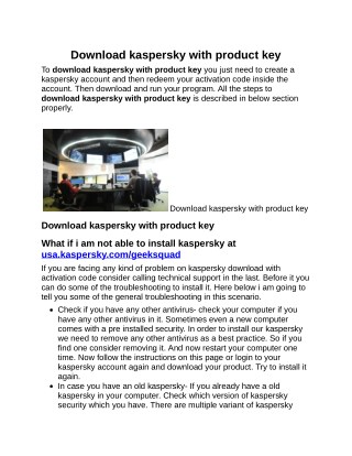 download kaspersky with product key