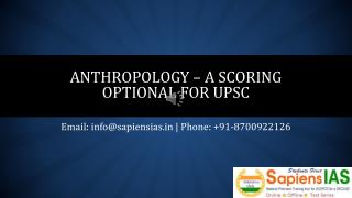 Anthropology – A scoring optional for UPSC