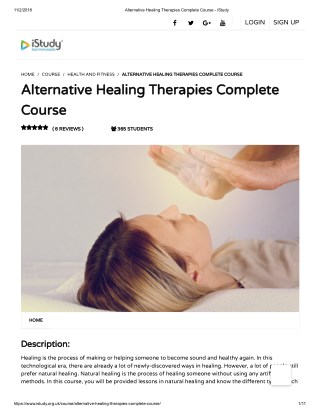 Alternative Healing Therapies Complete Course - istudy