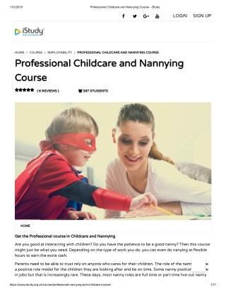 Professional Childcare and Annoying Course - istudy