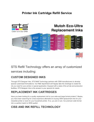 Printer Ink Cartridge Refill Service