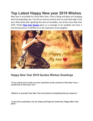 Top Latest Happy New year 2019 Wishes