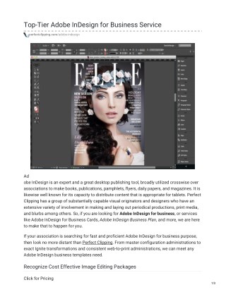 Go for the Finest Adobe InDesign for Business Service
