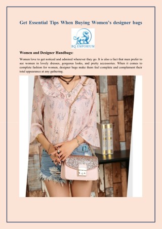 Get Essential Tips When Buying Women’s designer bags
