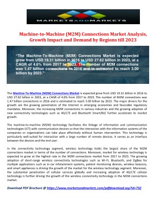 Machine-to-Machine (M2M) Connections Market Analysis, Growth Impact and Demand by Regions till 2023