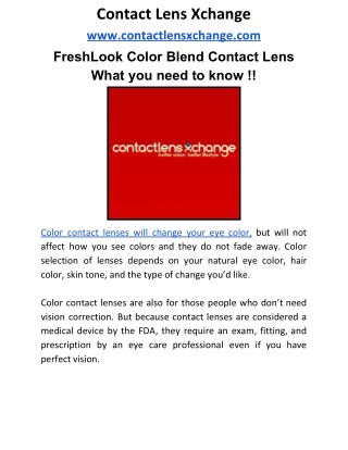 Forget Your Old Look, Try FreshLook color blend contact lens