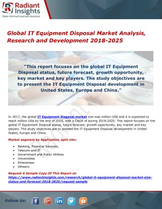 Global IT Equipment Disposal Market Analysis, Research and Development 2018-2025