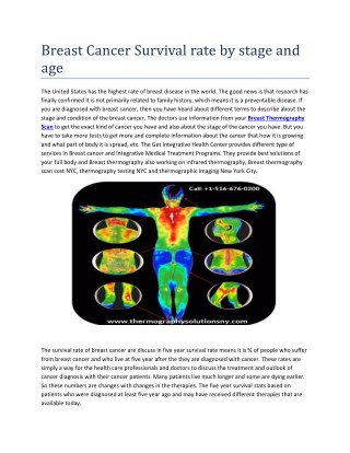 Breast Cancer Survival Rate by Stage and Age - Getintegrativehealth