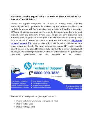 Hp Printer Contact Number 0800-090-3826 Hp Printer Customer Support UK