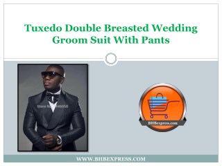 Tuxedo Double Breasted Wedding Groom Suit With Pants