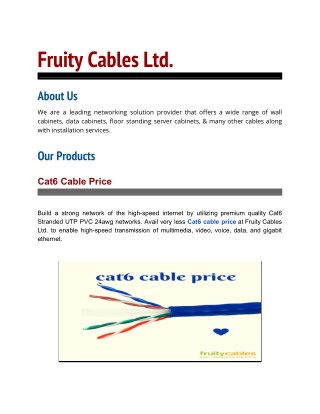 Cat6 Cable Price