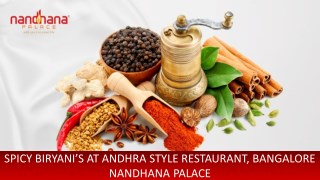 Spicy Biryani's at Andhra Style Restaurant, Bangalore - Nandhana Palace