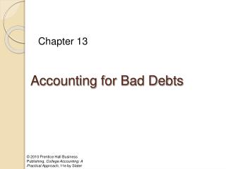 Accounting for Bad Debts