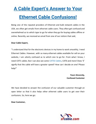 A Cable Expert’s Answer to Your Ethernet Cable Confusions!