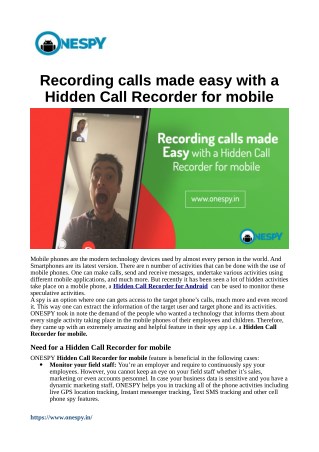 Recording calls made easy with a Hidden Call Recorder for mobile