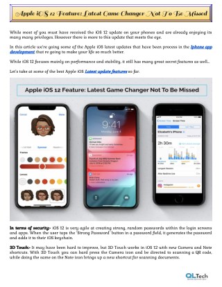 Apple iOS 12 Feature: Latest Game Changer Not to Be Missed
