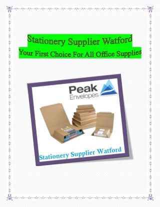 Stationery Supplier Watford - Your First Choice For All Office Supplies