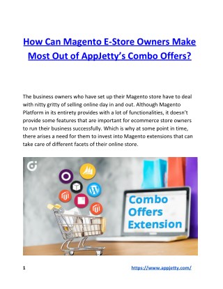 How Can Magento E-Store Owners Make Most Out of AppJetty’s Combo Offers?