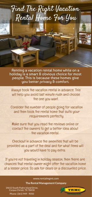 Find The Right Vacation Rental Home For You