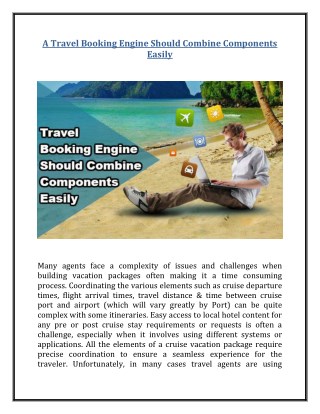 A Travel Booking Engine Should Combine Components Easily