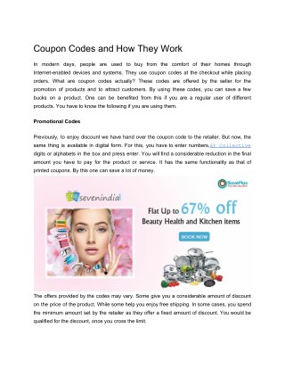 Coupon Codes and How They Work