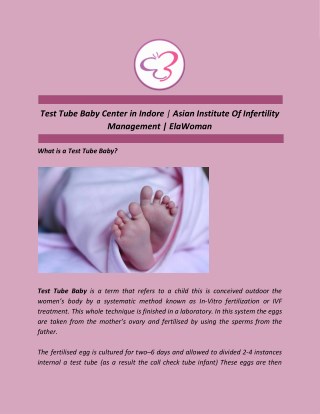 Test Tube Baby Center in Indore | Asian Institute Of Infertility Management | ElaWoman