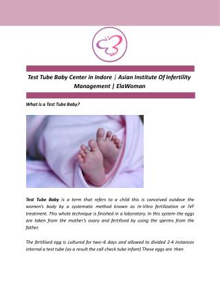 Test Tube Baby Center in Indore | Asian Institute Of Infertility Management | ElaWoman