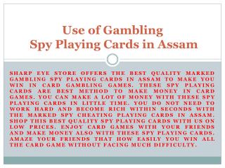 Affordable Price Spy Cheating Playing Cards in Assam