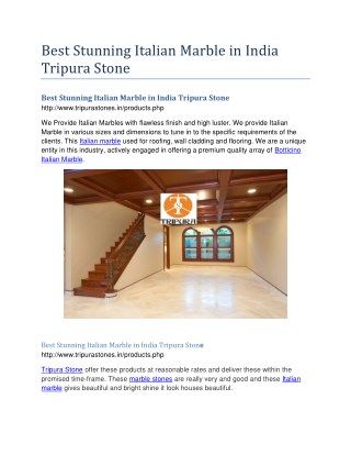 Best Stunning Italian Marble in India Tripura Stone