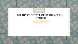 BIB 106 Old Testament Survey Full Course