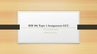 BIB 106 Topic 1 Assignment GCU