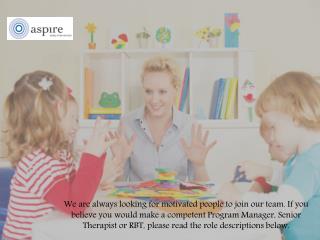 ABA Therapist Jobs | Aspire Early Intervention