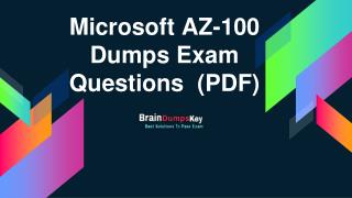 Enough Material to Pass Microsoft AZ-100 Exam | AZ-100 Dumps PDF Questions