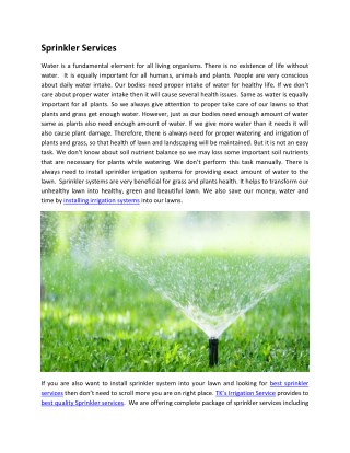 Sprinkler Services