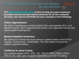 Manage Your Revenue Cycle With 247 Medical Billing Services
