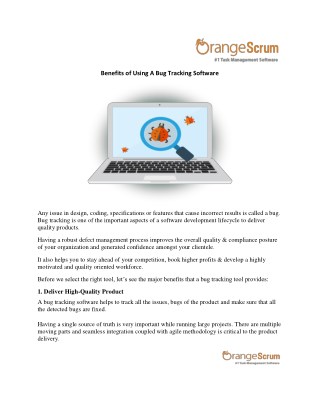 Benefits of Using A Bug Tracking Software