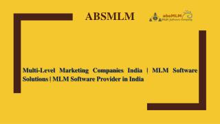 MLM Software Provider in India | Best MLM Software Solutions | absMLM