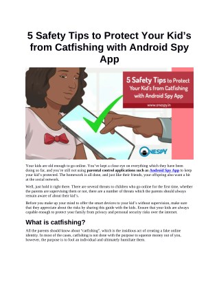 5 Safety Tips to Protect Your Kid’s from Catfishing with Android Spy App