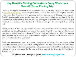 Key Benefits Fishing Enthusiasts Enjoy When on a Seadrift Texas Fishing Trip