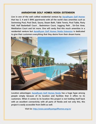 Aaradhyam Golf Homes Noida Extension