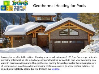 Best Geothermal Heating For Pools