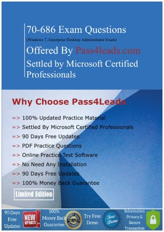 Microsoft 70-686 MCP Practice Questions - 70-686 PDF Dumps