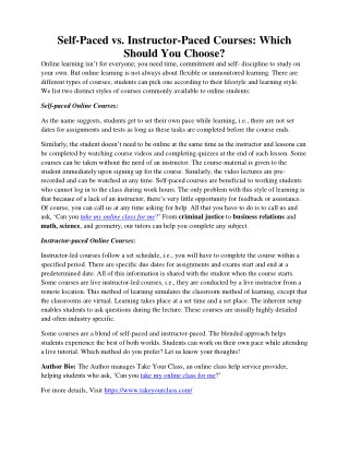 Self-Paced vs. Instructor-Paced Courses: Which Should You Choose?