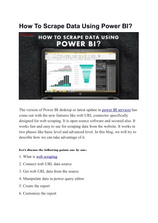 How To Scrape Data Using Power BI?