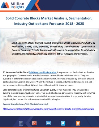 Solid Concrete Blocks Market Analysis, Segmentation, Industry Outlook and Forecasts 2018 - 2025