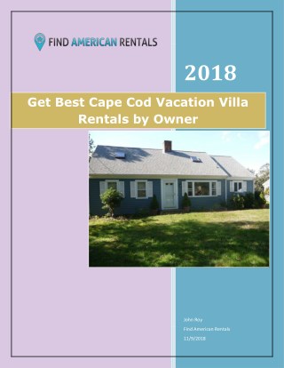 Get Best Cape Cod Vacation Villa Rentals by Owner