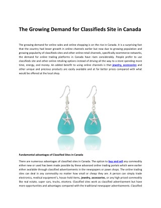 The Growing Demand for Classifieds Site in Canada